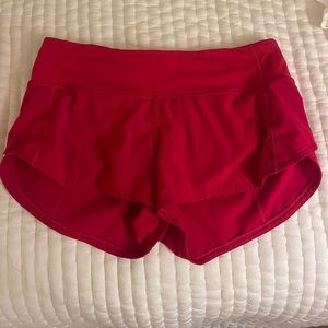 LULULEMON Speed Up Shorts Size 4, 2.5 Inseam DARK RED